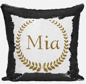 black sequin cushion