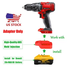 1x Adapter fits DeWalt 20v MAX XR Batteries Convert To for Bauer 20v Series Tool