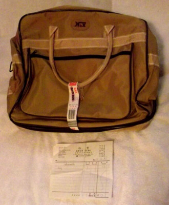 1987 N&N Brand Hong Kong Expandable Vinyl Tan Travel Bag Kwun Fung Stanley Store