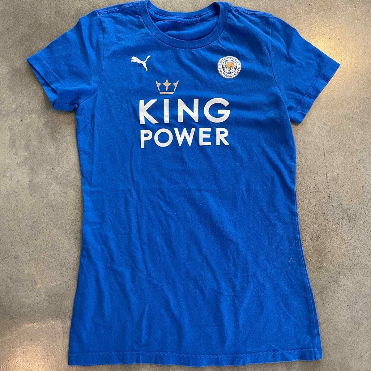 Leicester City Football Club blue soccer team apparel tee womens small  athletic