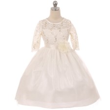 IVORY Size 14 Flower Girl Dress Birthday Bridesmaid Recital Formal Party Prom
