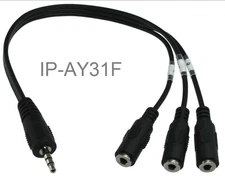 1ft 3.5mm TRRS Male to 3x3.5mm TS Mono Female Left/Right & Microphone Cable