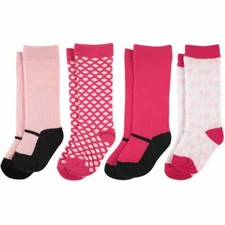 Luvable Friends Knee High Socks, 4-Pack, Mary Jane