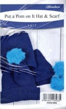 NIP!!! KNIT KIT PUN A POM ON IT HAT & SCARF (...