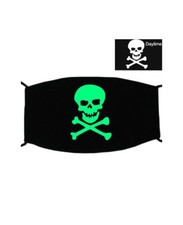 GREEN NOCTILUCENT PRINTING HALLOWEEN RAVE MASK FOR RAVERS NO.5