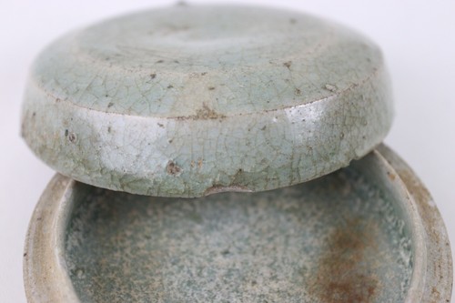 Lot of 3 12-13th c Song-Yuan & Korean Goryeo celadon paste box oil lamp pot - Picture 11 of 14