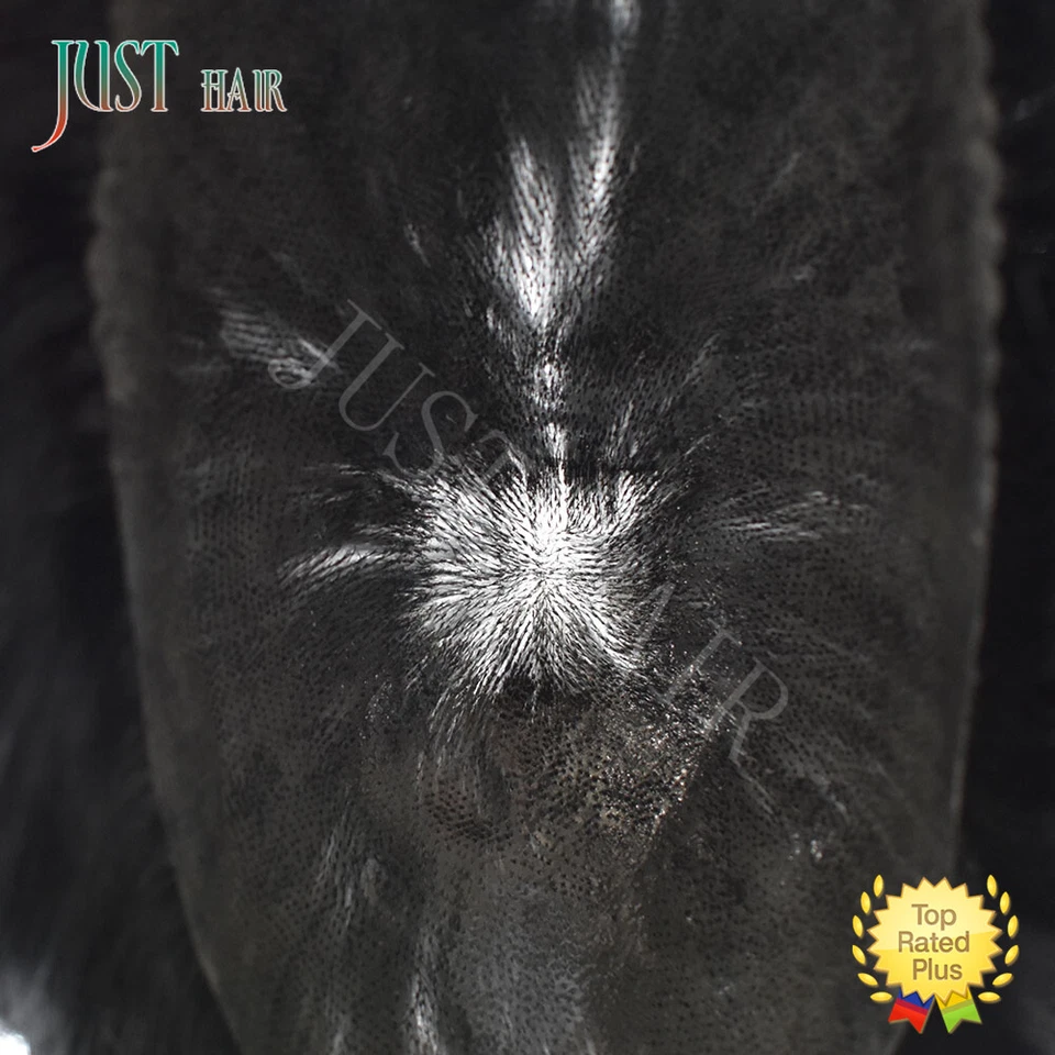 Mens Human Hair Replacement System Injection Skin Men Toupee Wig Hairpieces US - Image 4 of 4