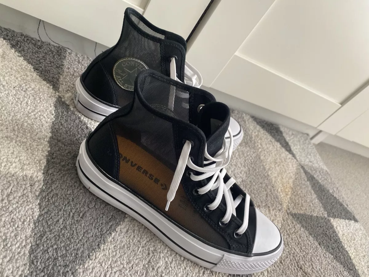 Converse chuck taylor lift platform hi black mesh exclusives
