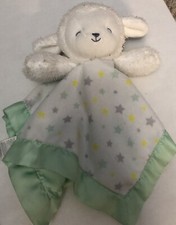 Carter's Child of Mine White Lamb Sheep Lovey Security Blanket Green Baby Plush