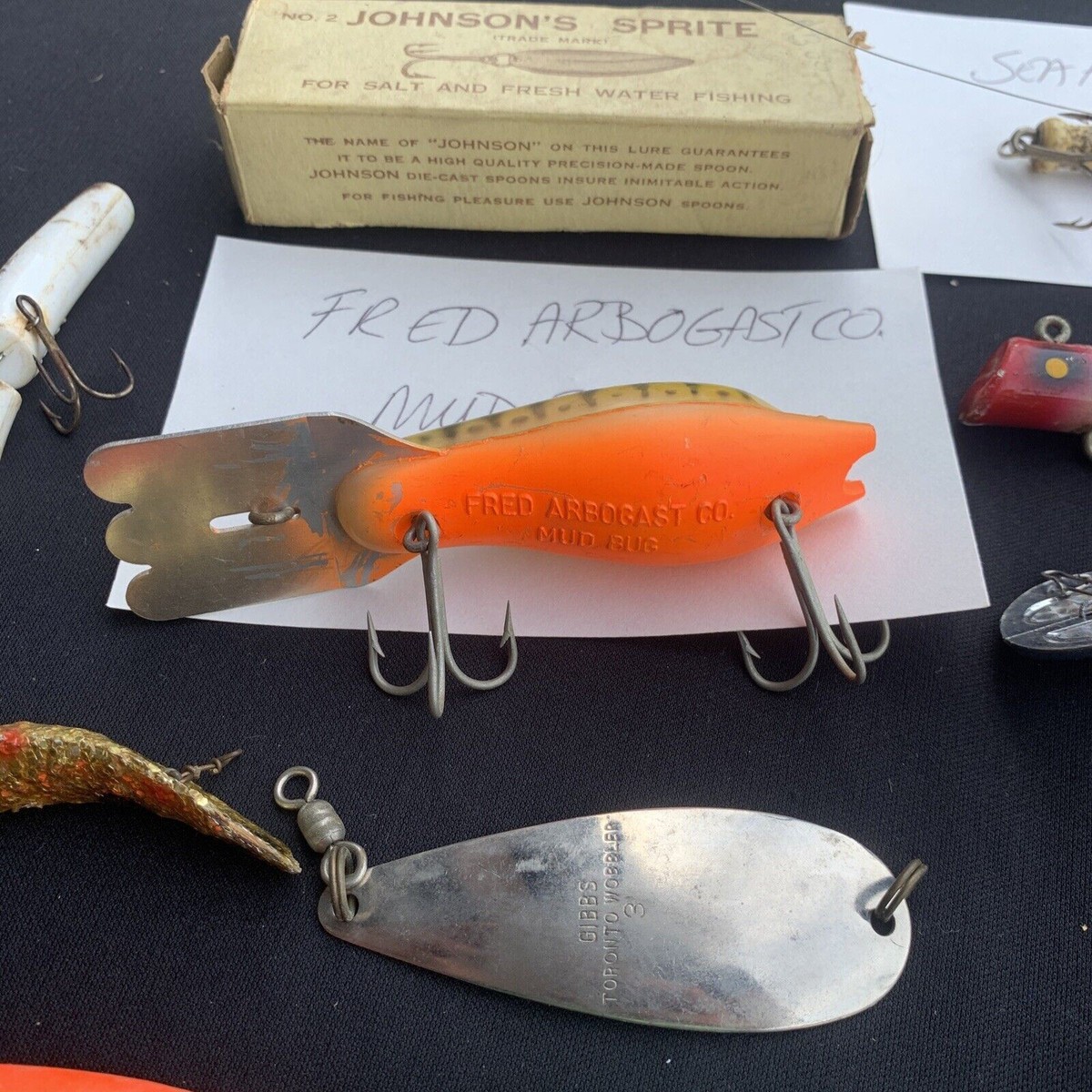 Leurre Vintage Fred Arbogast – Punaise Articulée 2-7/8 Noire, Pêche Freshwater