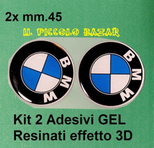 2 Adesivi BmW GEL mm45 Resinati morbidi scritta stemma logo MOTO/CASCO/BAULE 3D