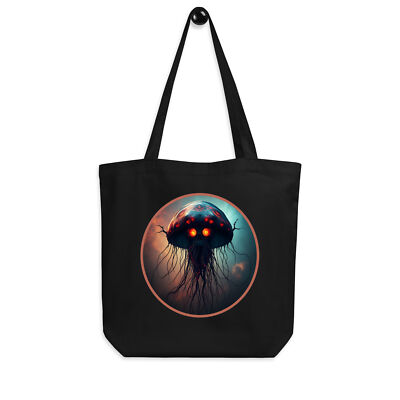 ''Cthonic Space Jellyfish'' Eco Tote Bag Galactic Cnidarian Mushroom Dark Evil