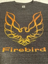 GM Firebird Logo T Shirt Men’s Short Sleeve Gray XL Trans AM