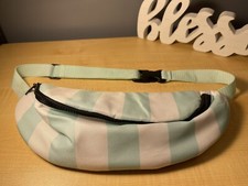 Womens Fanny Pack Teal  White Adjustable
