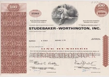 Studebaker-Worthington Corporation Stock Certificate
