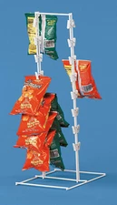 1 Spring Clip Rack Countertop Chips Snacks White Metal Retail Display 32 Clips