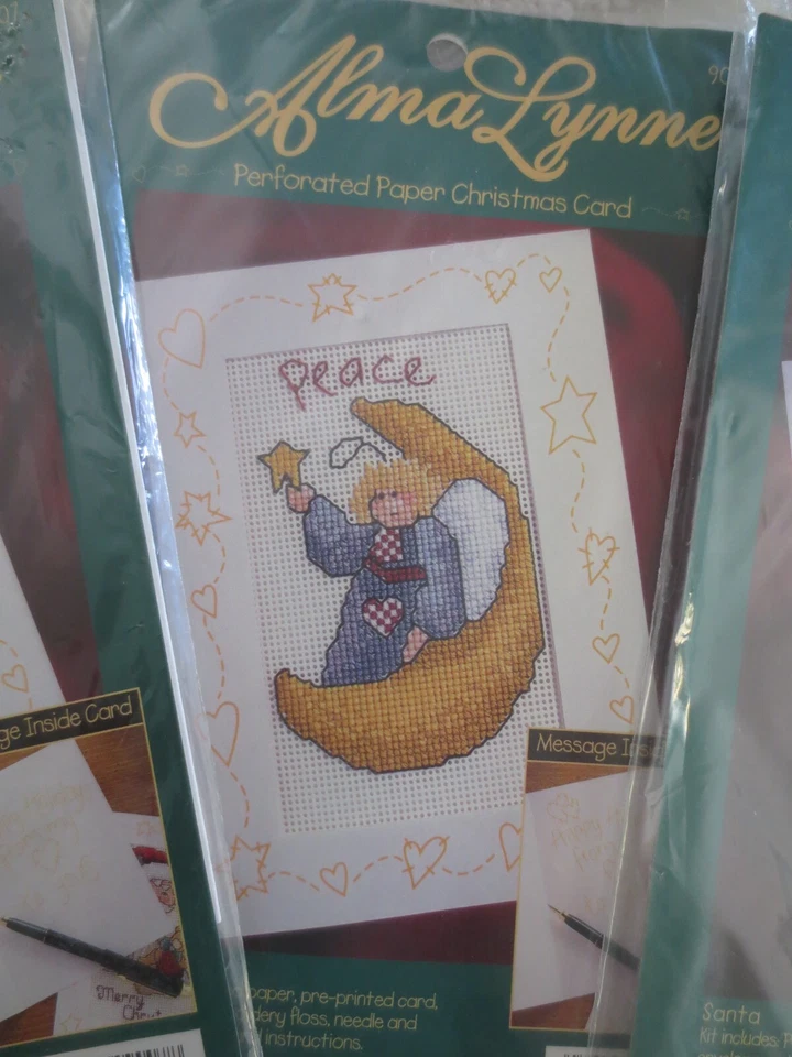 7 Sealed GREETING CARDS/ENVELOPES Cross Stitch KITS - 4 Alma Lynne + - Listed - Image 4 of 4
