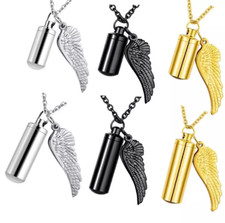 Halskette Männerkette Herrenkette Patrone Flügel Geheimfach Armee Urne Geschenk