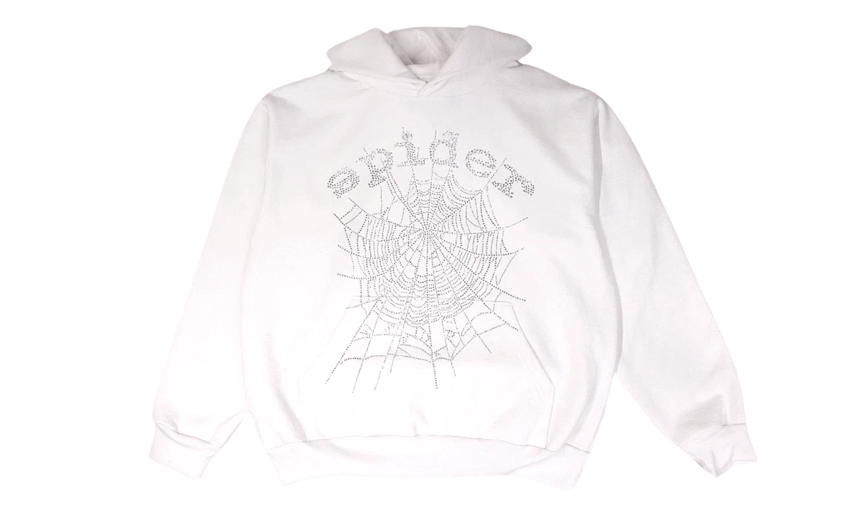 Sp5der OG Rhinestone Hoodie White 2022 SPDR HD014 Men s Size S XL