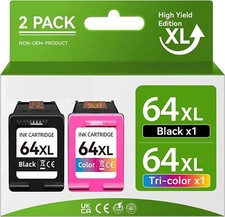 for HP 64XL Black Color Ink Cartridge N9J92AN N9J91AN HP 6252 6255