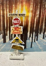 1/6 scale WW2 Winter German Language Mine Diorama Road Sign