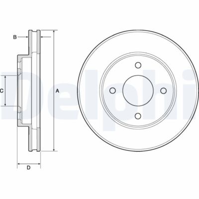 2 x DELPHI BG4742C Bremsscheibe für NISSAN