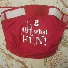 New LARGE  Gdiaper Red Christmas gJingle  cloth diaper baby oh what fun holiday