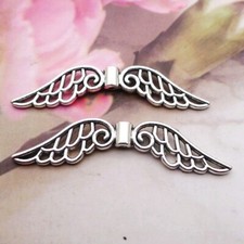 BULK 100Pcs Wings Charms DIY Jewelry Making Pendant Antique Silver