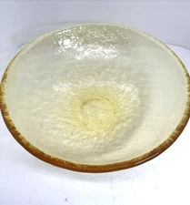 Fire and Light Citrus Yellow Glass Large Bowl 11.25” Recycled Glass HTF