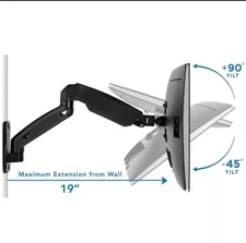 Mount-It! Height Adjustable Monitor Wall Mount Arm for 13"-32" Monitors MI-765