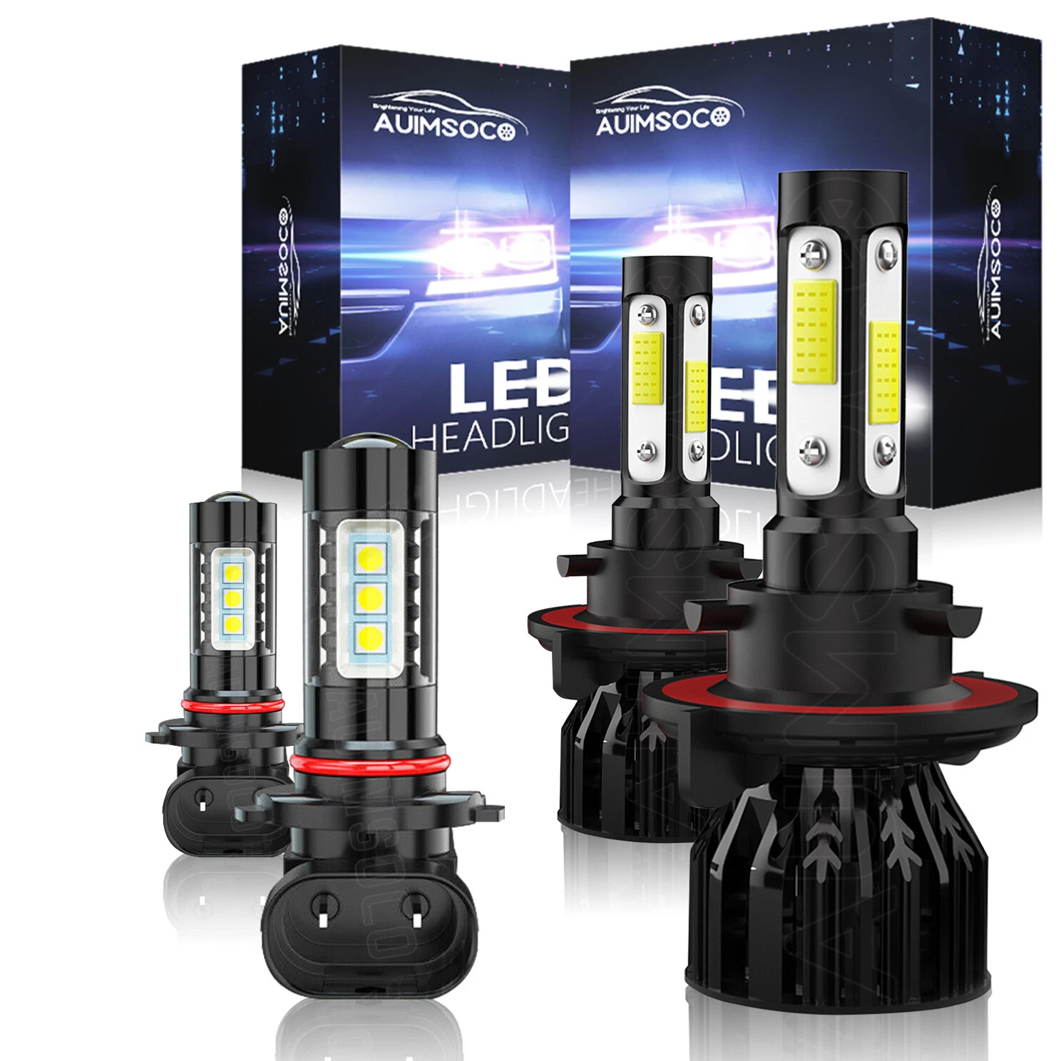 For Ford Mustang 2005 2006 2007 2008-2012 LED Headlights + Fog Lights Bulbs Kit