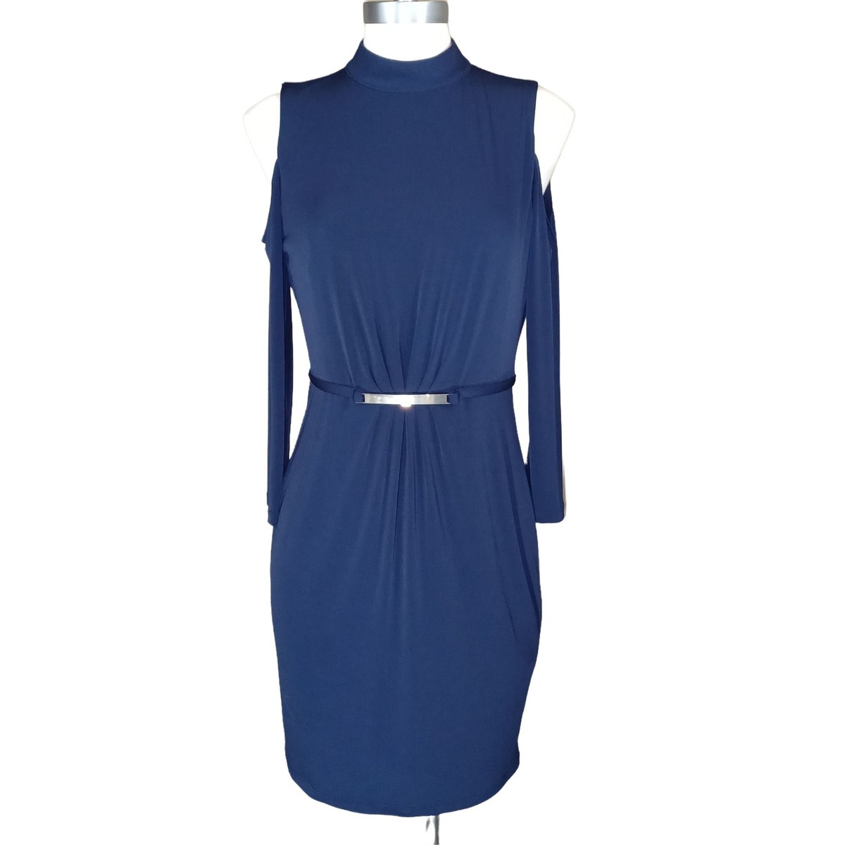 lady ribbon dress Women's Blue Dress