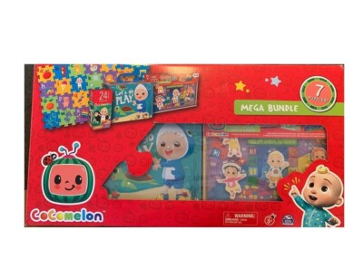 CoComelon, 7 Mega Bundle Puzzle Includes Foam Wood Inlay Puzzles