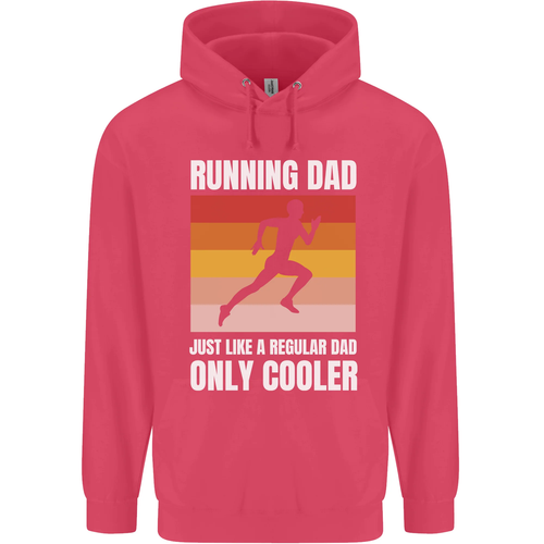 Running Dad Cross Country Marathon Runner Childrens Kids Hoodie - Picture 34 of 69