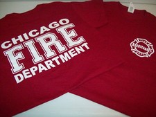 Chicago Fire Department Adult Antique Cherry Red Tee