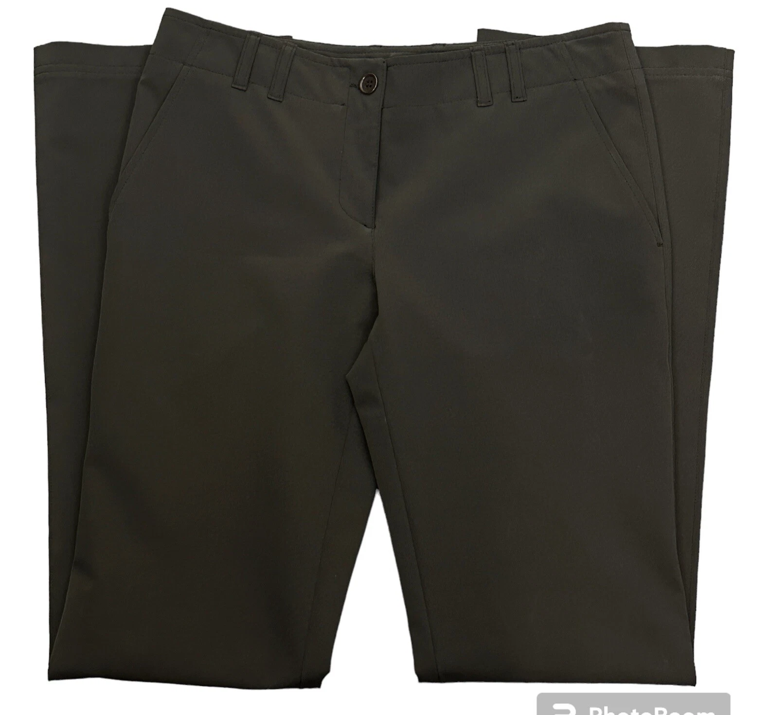 Pantalone donna Prada marrone nylon gamba dritta taglia 40 Made in Italy