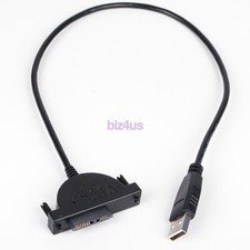 USB 2.0 to 7 6 13Pin SATA Laptop CD/DVD/Blu-ray Optical Drive Adapter Cable