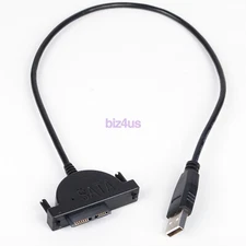 USB 2.0 to 7+6 13Pin SATA Laptop CD/DVD/Blu-ray Optical Drive Adapter Cable 
