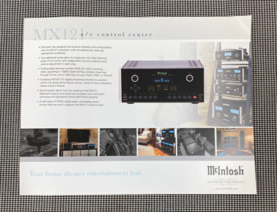 MCINTOSH MX121 A/V CONTROL CENTER ORIGINAL INFO & ADVERTISEMENT PAGE J0761 