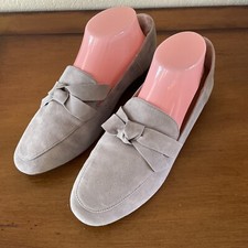 Franco Sarto Arthur Suede Leather Loafers Flats Light Grey Knot Sz 9