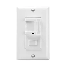 US PIR Motion Sensor Light Switch Detector Wall Occupancy White AC 110V
