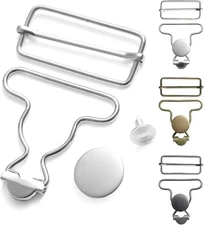Adjustable Tri Glide Buckle Slider and Buttons6 Sets Metal Overall Buckles Repla