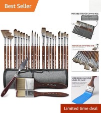 Diverse 25-Piece Professional Paint Brush Set for All Your Artistic Needs