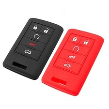 Silicone Key Fob Cover Fit for Cadillac ATS CTS DTS Escalade Black Red