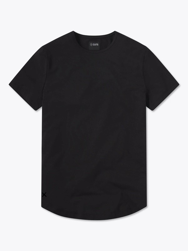 CUTS AO Curve-Hem Tee Men's Black T-Shirt Size L MPN MT10005N
