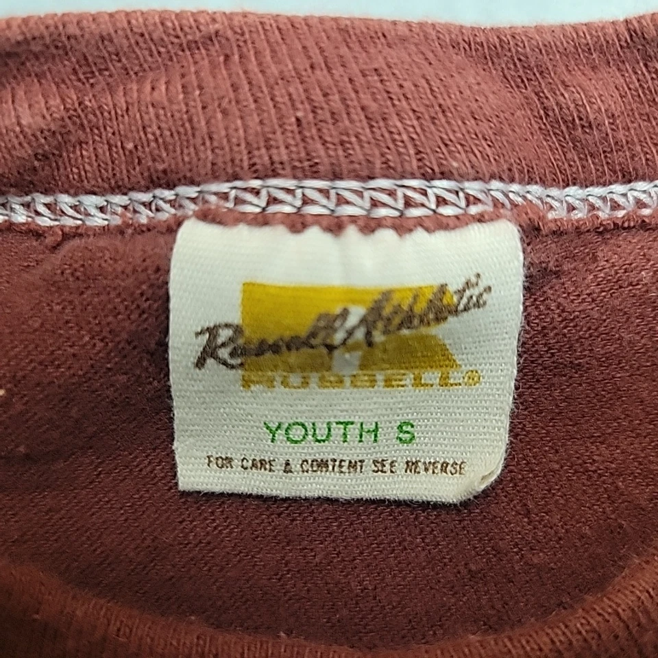 Vintage Meadow Gold Shirt Kids Small Maroon YMCA Soccer Missoula 80s Retro USA - Image 3 of 4