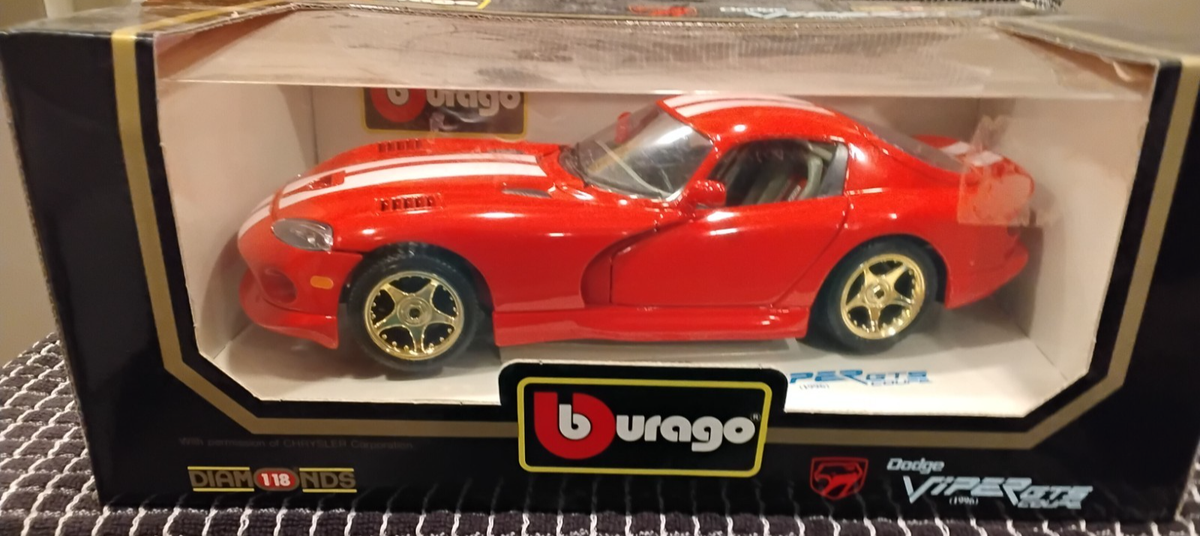 Viper, BURAGO 1996 DODGE VIPER GTS COUPE, Rare Red GTS, NRFB,1996