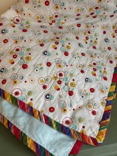 Homemade Baby Quilt Crib Blanket Rainbow Circus Animals Polka Dots