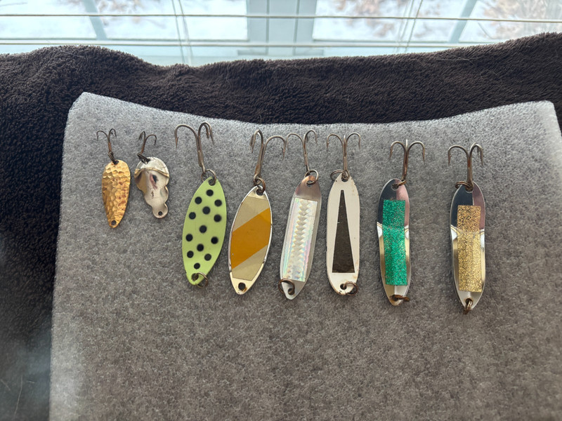 Vintage Spoon lure Lot--2 MAREK double spoons--LOT OF 8 SPOONS
