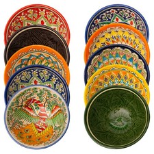 6 Keramikschalen 750 ml Kosa &Oslash; 17,5 - 18 cm - Usbekische Sch&uuml;sseln handbemalt